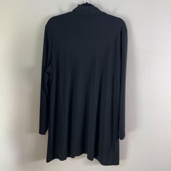 Susan Graver Womens Plus 1X Premier Black Open Front Cardigan Stretch Pockets - Picture 10 of 10